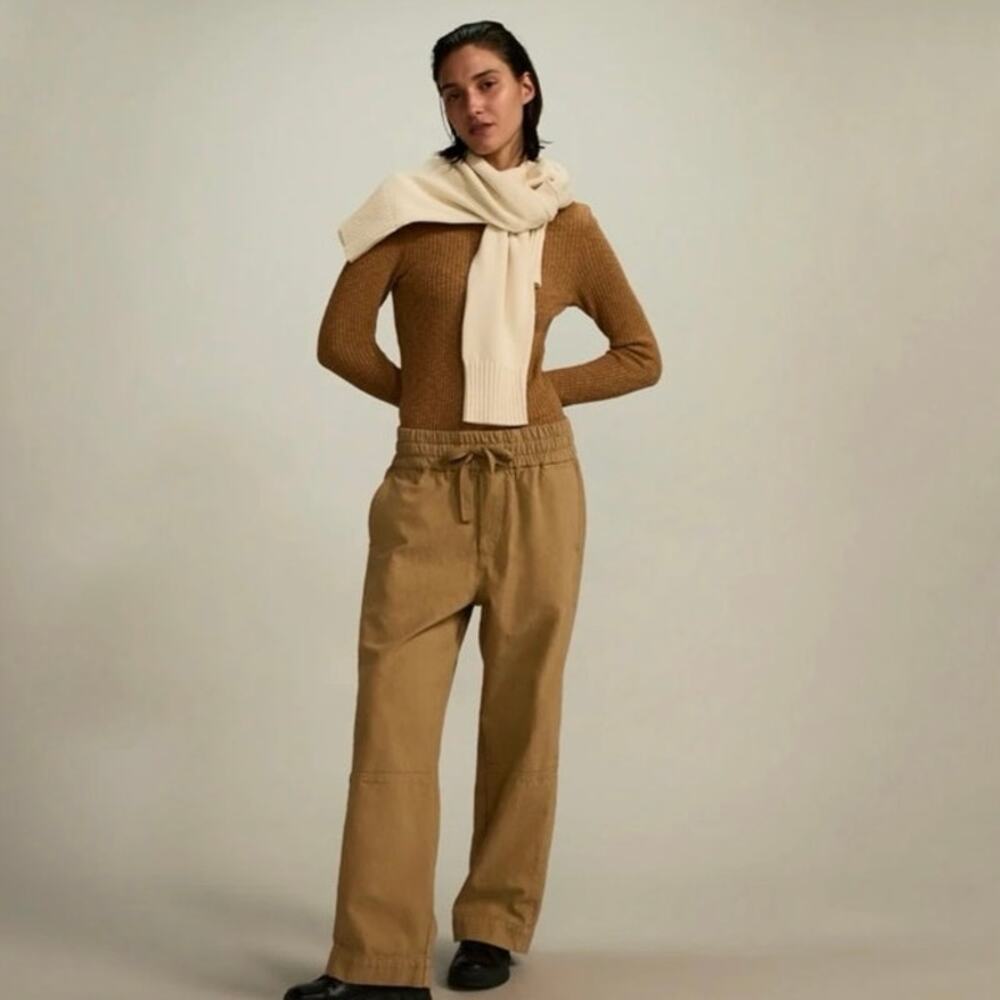 Everlane Canvas Organic Cotton Pull-On Pant Cappuccino Brown XS